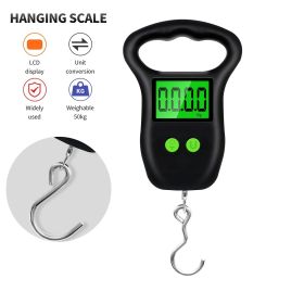 50kg X 10g Digital Luggage Scale Hanging Scale Weight Balance Hook Scale For Suitcase Travel Mini Fishing Weighting Tool BackLight