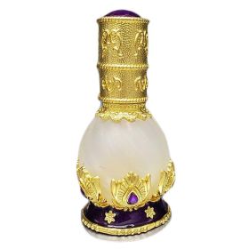 12 ML Purple Gold Petal Antique Essential Oil Roller Bottle Perfume Dispenser Bottle Glass Empty Perfume Bottle Refillable Container