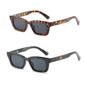2 Pieces Sunglasses New Black Sunglasses Leopard glasses Small Frame Sunglasses Travel supplies