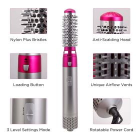 5 in 1 Hair Dryer Brush, Hot Air Brush, Scalp Massager, Curler and Straightener with Travel Bag