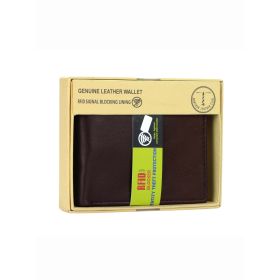 Men's RFID Signal Blocking Genuine Leather Traveller Wallet with Gift Box