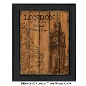 "London Travel Poster" By Debbie DeWitt, Printed Wall Art, Ready To Hang Framed Poster, Black Frame