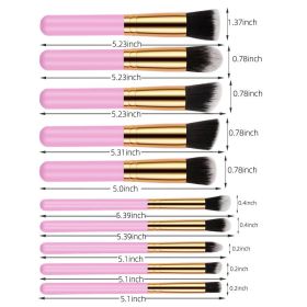 Travel Set Mini Makeup Brush Set of 10 (Pink Gold)
