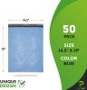 50 Pack Blue Flat Poly Mailers 14.5" x 19" Plastic Shipping Bags 2.0 mil /w Self-Seal