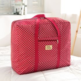 Thickened Extra Large Oxford Quilt Storage Bag Waterproof (Option: Rose dots-Extra large)