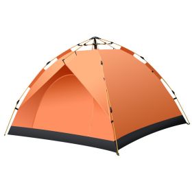 Camping Outdoor Travel Double-decker Automatic Tent (Option: Orange yellow-3to4people and moistureproof)