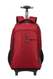 Detachable Shoulder Trolley Backpack For Travel (Option: Red-19inches)