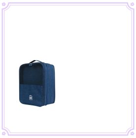 Travel Shoe Bag Portable Storage Box Dust-proof Portable (Option: Navy Blue-Medium 30x22.8x15cm)