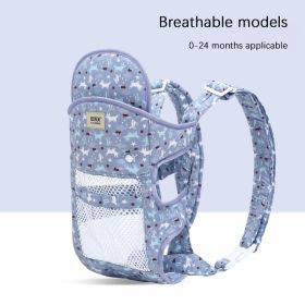 Multifunctional Baby Carrier With Breathable Front And Back In Summer (Option: Purple net)