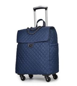 Large Capacity Waterproof Travel Bag Universal Wheel Luggage (Color: Dark Blue)