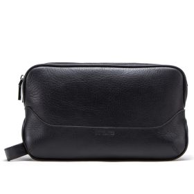 Men's Genuine Leather Vintage First Layer Leather Clutch (Color: black)