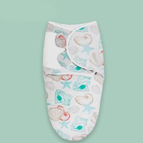 Baby Print Cotton Kickproof Sleeping Bag (Option: Sea Shell Ocean-0to3months)