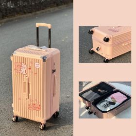 Large-capacity Trolley Case Shock-absorbing Brake Universal Wheel Password Suitcase (Option: Pink-24inch)