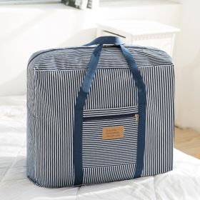 Thickened Extra Large Oxford Quilt Storage Bag Waterproof (Option: Navy blue stripes-Extra large)