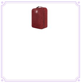 Travel Shoe Bag Portable Storage Box Dust-proof Portable (Option: Wine Red-Small 30x21.5x9cm)