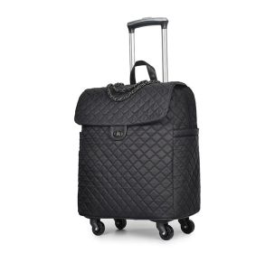 Large Capacity Waterproof Travel Bag Universal Wheel Luggage (Color: black)