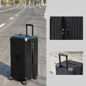 Large-capacity Trolley Case Shock-absorbing Brake Universal Wheel Password Suitcase (Option: Black-24inch)