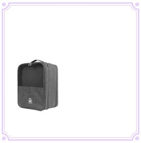 Travel Shoe Bag Portable Storage Box Dust-proof Portable (Option: Grey-Medium 30x22.8x15cm)
