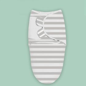 Baby Print Cotton Kickproof Sleeping Bag (Option: Grey Stripes-0to3months)