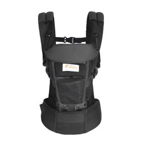 Adjustable Full Stage Breathable Sling Baby Carrier Waist Stool (Color: black)