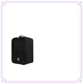 Travel Shoe Bag Portable Storage Box Dust-proof Portable (Option: Black-Medium 30x22.8x15cm)