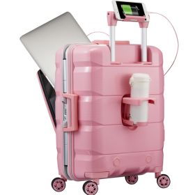 Multifunctional Computer Luggage Aluminum Frame (Option: Pink-20inch)