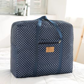 Thickened Extra Large Oxford Quilt Storage Bag Waterproof (Option: Navy blue dot-Extra large)