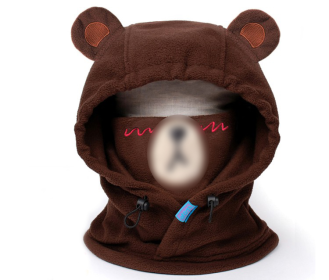 Ski Protection Helmet Hat Head Cover Brown Bear Rabbit White Bear Cartoon (Option: 3Style)