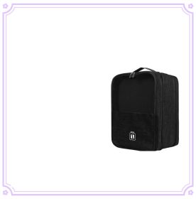 Travel Shoe Bag Portable Storage Box Dust-proof Portable (Option: Black-Plus size 33x23x20cm)