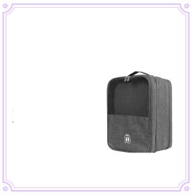 Travel Shoe Bag Portable Storage Box Dust-proof Portable (Option: Grey-Plus size 33x23x20cm)