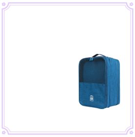 Travel Shoe Bag Portable Storage Box Dust-proof Portable (Option: Sky Blue-Plus size 33x23x20cm)