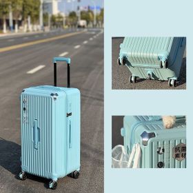 Large-capacity Trolley Case Shock-absorbing Brake Universal Wheel Password Suitcase (Option: Sky Blue-24inch)