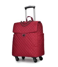 Large Capacity Waterproof Travel Bag Universal Wheel Luggage (Color: Red)
