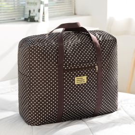 Thickened Extra Large Oxford Quilt Storage Bag Waterproof (Option: Coffee polka dots-Medium)