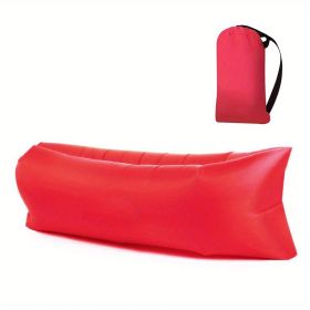 Inflatable Pool Lounger, Portable Lazy Sofa For Backyard Beach Travel & Camping (Color: Red)