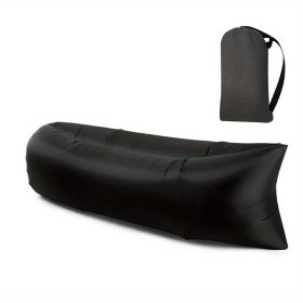 Inflatable Pool Lounger, Portable Lazy Sofa For Backyard Beach Travel & Camping (Color: black)