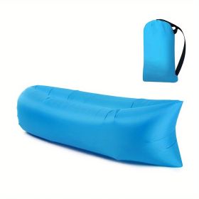 Inflatable Pool Lounger, Portable Lazy Sofa For Backyard Beach Travel & Camping (Color: Blue)