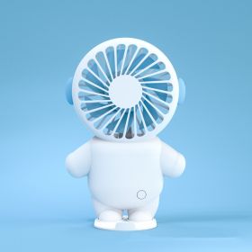 Cartoon Astronaut Mini Fan, Rechargeable USB Fan, Portable Personal Fan For Travel, Handheld Mini Pockets Fan (Color: Blue)