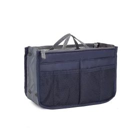 Purse Insert Storage Bag, Versatile Travel Organizer Bag Insert Cosmetic Bag With Multi-Pockets (Color: Navy Blue)