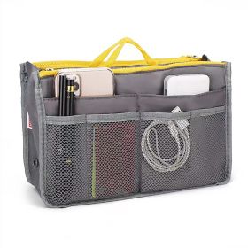 Purse Insert Storage Bag, Versatile Travel Organizer Bag Insert Cosmetic Bag With Multi-Pockets (Color: Grey)