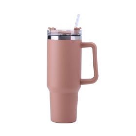 40oz Stainless Steel Handle Bottle Car Cup Double-layer Vacuum Iced Beer Cup Outdoor Portable Travel Insulation Cup (Color: Chocolate)