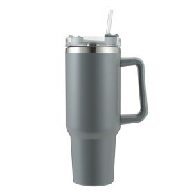 40oz Stainless Steel Handle Bottle Car Cup Double-layer Vacuum Iced Beer Cup Outdoor Portable Travel Insulation Cup (Color: Grey)