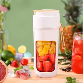 Portable Wireless Blender With The Straw; USB Travel Juice Cup Baby Food Mixing Juicer Machince With Updated 8 Blades (Color: White)