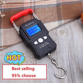50Kg/5g LCD Digital Display Backlight Portable Hanging Hook Scale Double Accuracy Fishing Travel Mini Electronic Weighing Scale (Ships From: China)