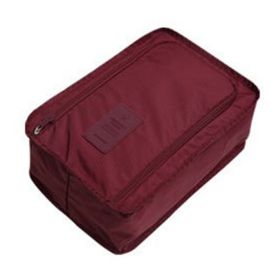 1pc Portable Waterproof Travel Shoes Storage Bag; Zip Storage Bag; Pouch Organizer (Color: Wine Red)