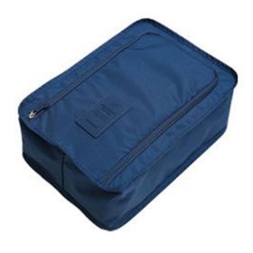 1pc Portable Waterproof Travel Shoes Storage Bag; Zip Storage Bag; Pouch Organizer (Color: Navy Blue)