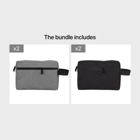 1pc Travel Toiletry Bag For Women And Men; Portable Storage Bag; Water-resistant Shaving Bag For Toiletries Accessories; (Color: Black*2+Dark Grey*2)