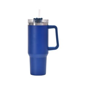 1200ml Stainless Steel Mug Coffee Cup Thermal Travel Car Auto Mugs Thermos 40 Oz Tumbler with Handle Straw Cup Drinkware New In (Color: Z)