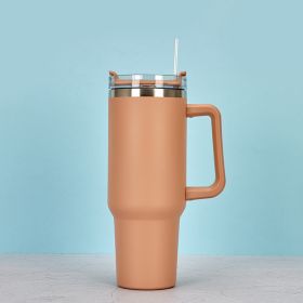 1200ml Stainless Steel Mug Coffee Cup Thermal Travel Car Auto Mugs Thermos 40 Oz Tumbler with Handle Straw Cup Drinkware New In (Color: R)