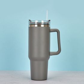 1200ml Stainless Steel Mug Coffee Cup Thermal Travel Car Auto Mugs Thermos 40 Oz Tumbler with Handle Straw Cup Drinkware New In (Color: P)